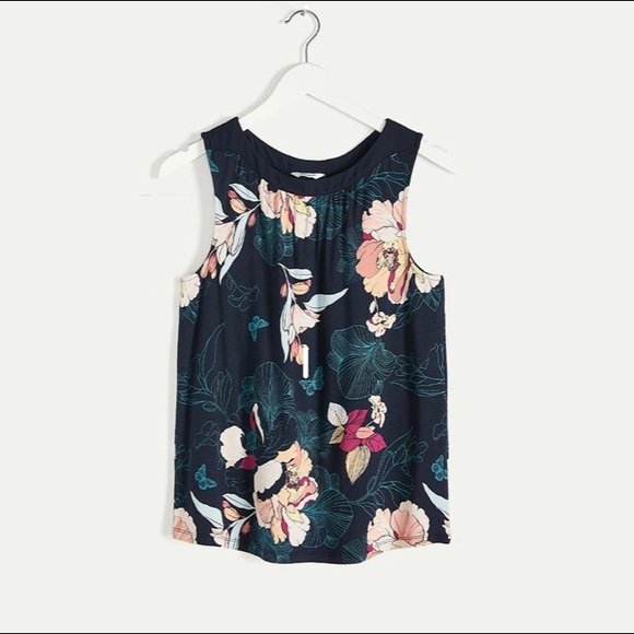 REITMANS Navy Blue & Pink Flowered Sleeveless Top/Cami/Tank - Picture 1 of 6